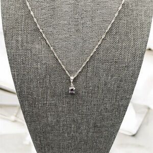 Elegant Sterling Silver 925 Crystal Pendant Necklace